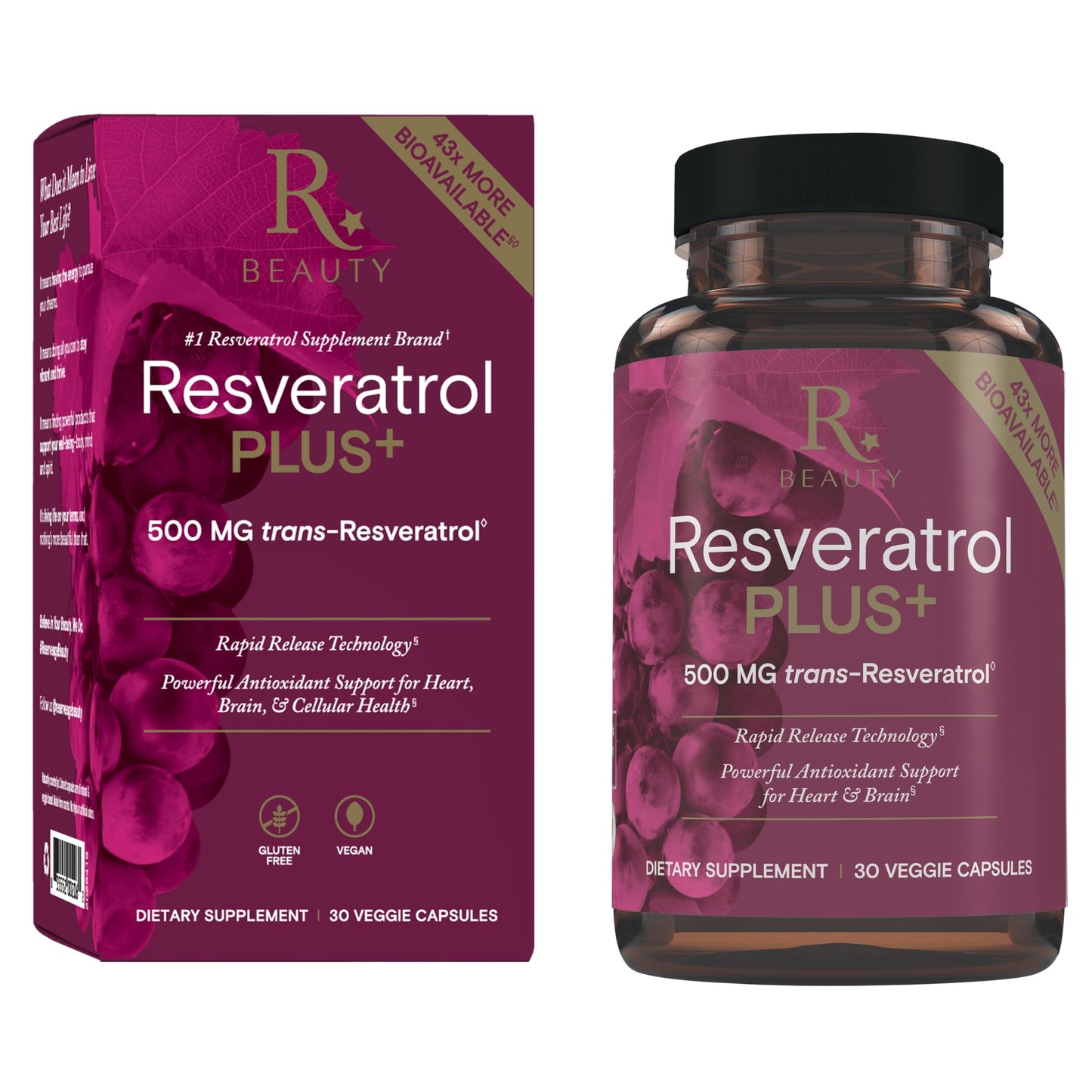 Reserveage Beauty Resveratrol Plus+ 500 mg