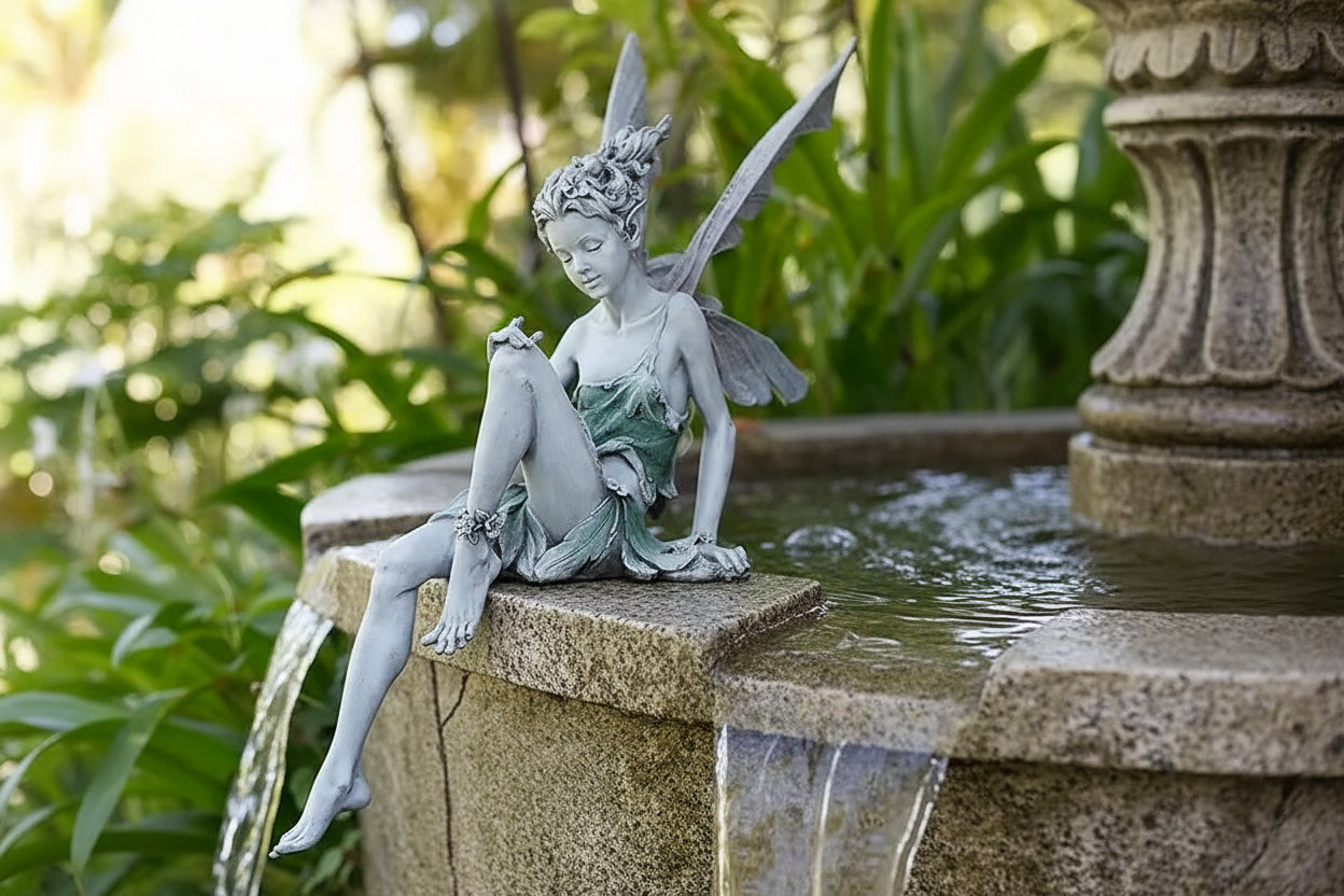 Sitting Fairy Resin Statue