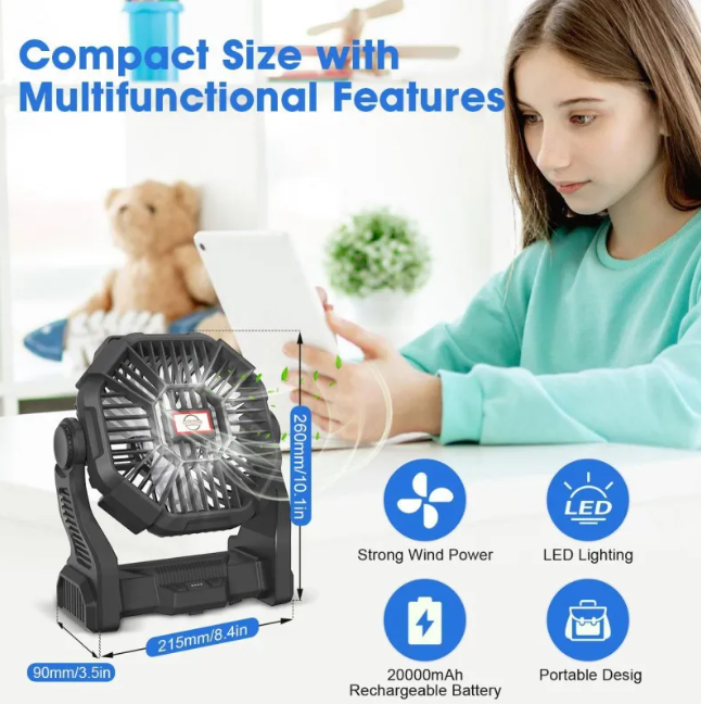 Portable Rechargeable Outdoor Camping Fan